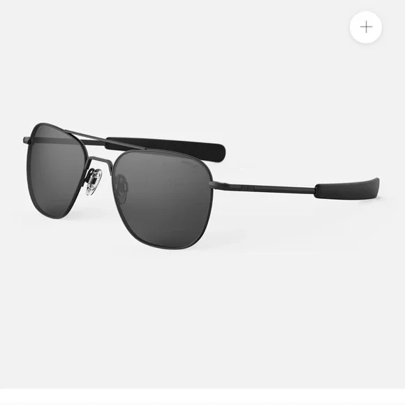 NWT Randolph Aviator Military Special Edition Matte Black Polarized Sunglasses